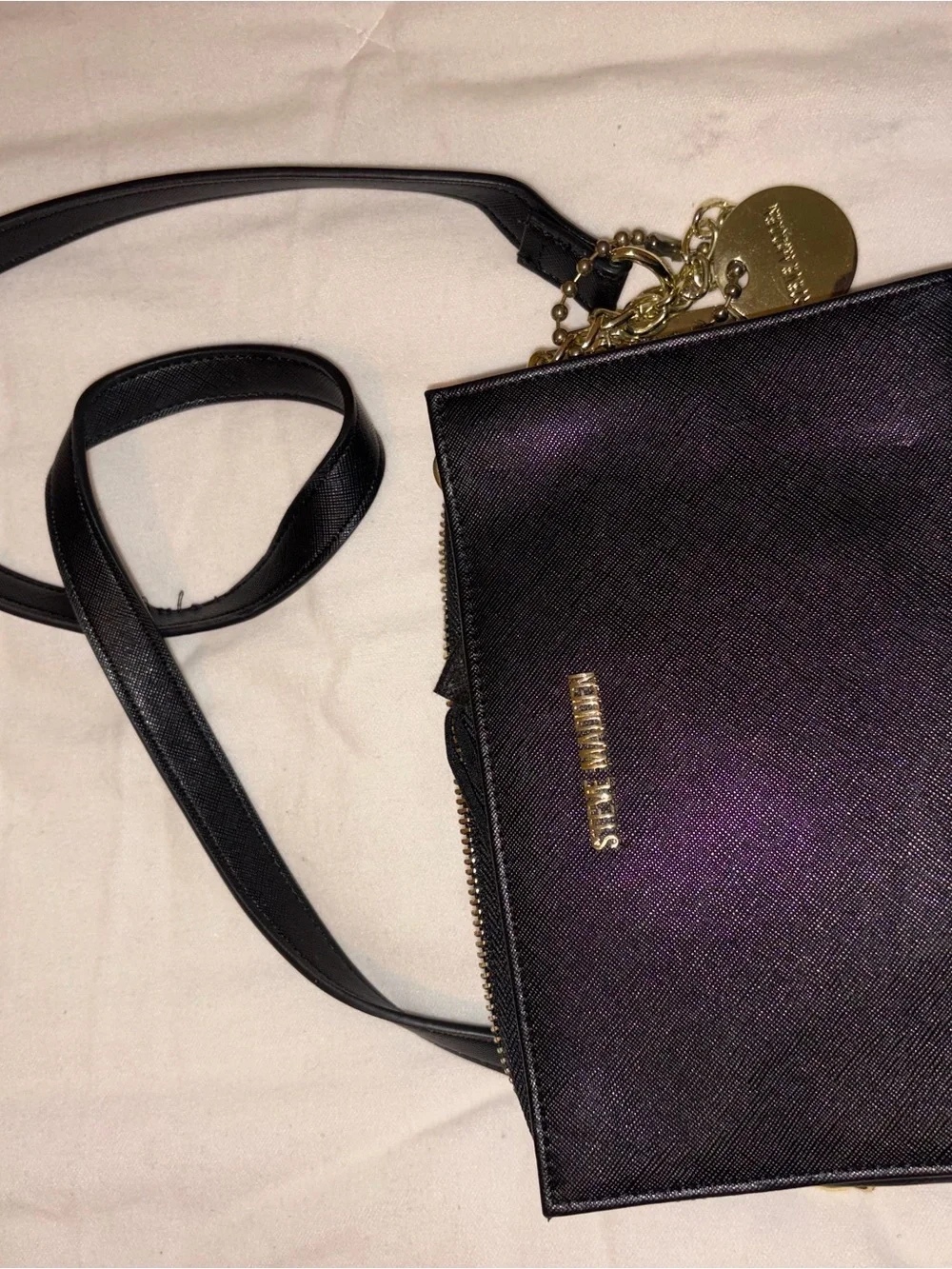 Steve Madden Black Crossbody with Gold Hardware